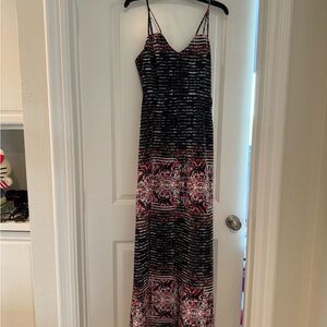 Parker Black and Red Patterned Maxi Dress